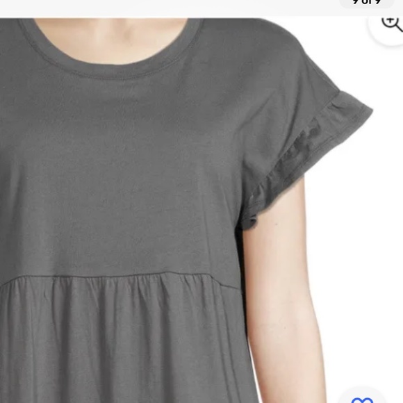 Time and Tru Gray Flutter Sleeve Knit Tiered Dress Size Large (12-14) NEW - Picture 9 of 9